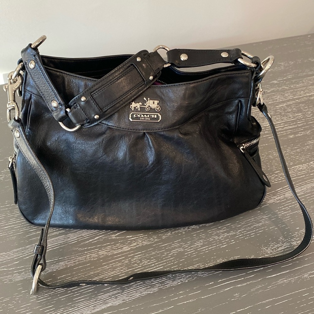Coach Black Leather Shoulder Bag